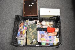 An assortment of vintage fashion dolls, clothing, and accessories, primarily dating from the 1960s