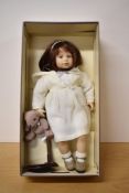 Zapf Creations Collectable Doll, Linda with Teddy Bear, Designed by Brigitte Paetsch, height 50cm,