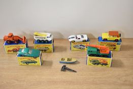 Matchbox Lesney Die-casts, 30 8-Wheel Crane, 41 Ford GT Racing Car, 69 Hatra Tractor Shovel, all