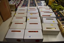 A large collection of die-cast model vehicles, primarily consisting of the Matchbox Models of