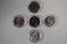 Royal Mint Elizabeth II, 2014, Silver Britannia Two Pounds, BU, Obv Elizabeth II, Rev Britannia