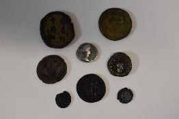 A Collection Of Roman and Byzantine Coins, Including, A Roman Silver Denarius, Probably Faustina,