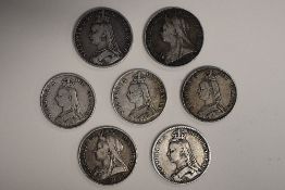 A Collection Of Queen Victoria Silver Crowns And Double Florins, Comprising, Crowns, Jubilee Head,