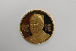 A Yugoslavian 1973 Gold Coin Celebrating The 30th Anniversary Of The Second Session Of The Anti