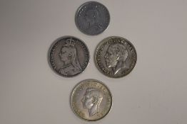 A Queen Victoria Silver Crown 1889 Jubilee Head, Rev George And Dragon, A George V 1935 Rocking