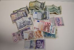 World And British Bank Notes, Comprising, Belgium 100 Cents x2, 50 Francs, Canada Ten Dollars x2,