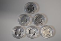 Australia Perth Mint Elizabeth II, BU, 2016 Silver Kangaroo 1oz Coins, Obv Elizabeth II, Rev