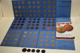 A Collection Of Half Crowns, Florins And Pennies In Cardboard Display Folders, Half Crowns 1929-1967