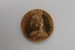A Queen Victoria 1897 Gold Sovereign, Royal Mint, Obv Victoria Jubilee Head, Rev George And