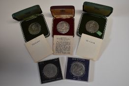 A Sir Winston Churchill 1965 Silver Commemorative Medal, Obv Winston Churchill With Symbols Of His