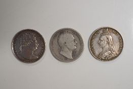 A George III 1817 Half Crown, Bull Head, Rev Crown And Garter. A William IV 1836 Half Crown, Rev