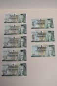 Royal Bank Of Scotland 1994 One Pound Bank Notes, Uncirculated, Robert Louis Stephenson, Serial No