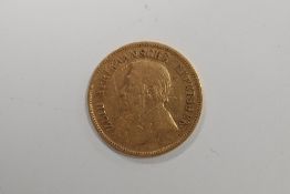 A South African 1897 Gold Half Pond, Obv Paul Kruger, Rev Arms Of South Africa, Weight 3.96 Grams