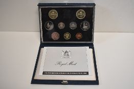 A 1989 Royal Mint United Kingdom Proof Coin Collection Comprising Two Pound Tercentenary Of The