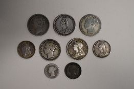 Queen Victoria Coinage Comprising, Shillings, Young Head 1875 x2, 1883, Jubilee Head 1887, Old