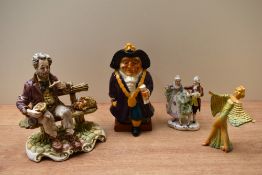 A Staffordshire pottery Toby Character jug 'Lord Mayor' sold together with a Capodimonte porcelain