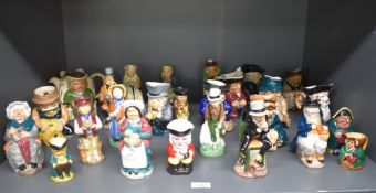 A large assortment of Royal Kirkham and similar pottery Toby Character jugs to include Beggar,