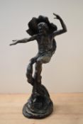 After Joy Kirton-Smith (British 1931-) a limited edition 'Firedancer' bronze effect resin figure,