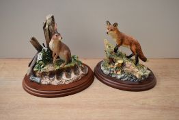 Two Border Fine Arts animal studies comprising 'Sitting Tight' model number FT04 designed by David