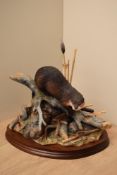 A limited edition Border Fine Arts otter group 'Early Morning' model number B0704, designed by Ray