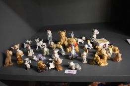 A selection of Wade English porcelain whimsies to include cat, dog, trout, lion and monkey etc.