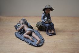 Two limited edition Elisa Montserrat Ribes porcelain figurine 'Sweet Moments' and 'Farmer', both