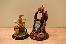Two Border Fine Arts animal group studies 'Squirrels in the Garden' model number A62260 and '