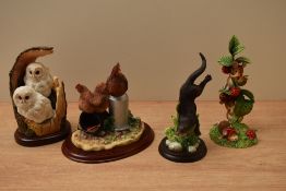 A group of four Border Fine Arts animal studies comprising Merrie Mice series 'Fruit Fun' model