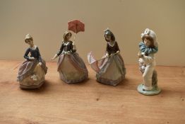 A group of four Lladro and Nao by Lladro figurines comprising 'Jollie' model number 5210, 'Angela'