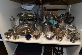 A large selection of late 19th to 20th-century silver-plate and metalware, to feature a quantity