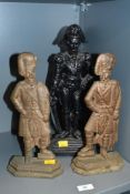 A Victorian cast iron figural doorstop, featuring a representation of Lord Nelson; sold with a