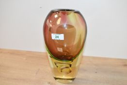 A mid 20th-century Murano-style Sommerso art glass vase in the manner of Luciano Gaspari (1913-