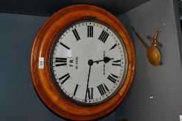 Of local interest, a fine Victorian oak W. Hird Furness Railway (F.R.) fusee clock, having a 12-inch