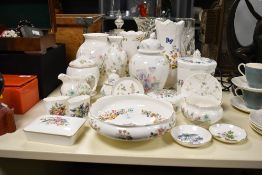 A selection of 20th-century bone china floral wares, to feature Aynsley 'Wild Tudor', 'Somerset' and