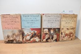 Hardback volumes I to IV of 'A History of the English Speaking Peoples' after Winston S.