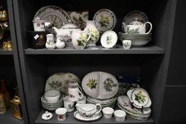 A large selection of vintage Royal Worcester 'Worcester Herbs' bone china tableware, featuring