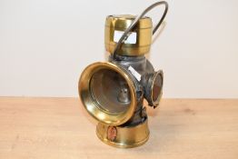 A fine early 20th-century Joseph Lucas Limited of Birmingham brass 'King of the Road' Backlight,