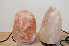 Two small contemporary Himilayan salt lamps, unmarked, (2), condition is consistent with age and