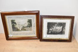 Two late 19th-century engravings of Jesus College after John Le Keux (1783–1846) and Frederick