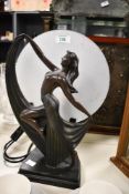 A contemporary Widdop Bingham and Company Limited Art Deco-style figural table lamp, featuring a
