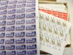 GREAT BRITIAIN 1960's COLLECTION OF 65+ FULL SHEETS, PLUS 1/4 & 1/2 SHEETS ALL MNH Flattish box with