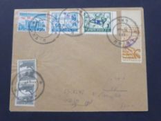 ISRAEL 1948 INTERIM GOVERNMENT POSTAL COVER SAFED Fine cover from 1948, with duo of 10m grey