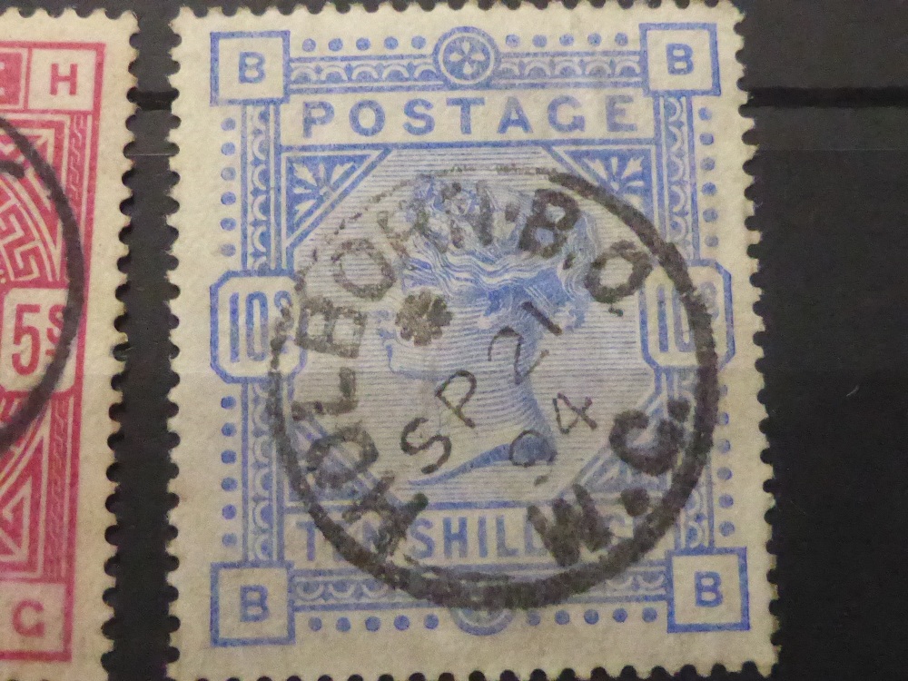 GB 1883 5 & 10 SHILLING ON WHITE PAPER BOTH VALUES FINE USED WITH CDS's Fine duo of the large - Image 3 of 3
