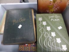 POSTCARDS & REAL PHOTOGRAPHS IN 3 POSTCARD ALBUMS AND VICTORIAN PHOTO ALBUM A somewhat eclectic