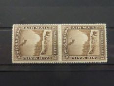 NEWFOUNDLAND 1931 AIR 15c PAIR, WITH & WITHOUT WMK (SG195a) Pair of the Air stamps from 1931 with
