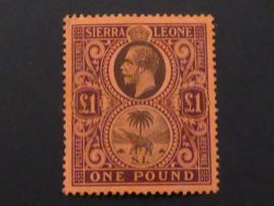 SIERRA LEONE 1912 ONE POUND BLACK & PURPLE/RED, MINT (SG128) Fine example of this high value from