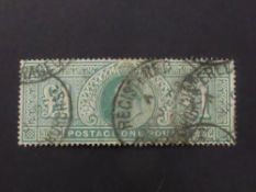 GB 1903 EVII £1 GREEN - GOOD USED Edward VII £1 green value, good used with oval registered