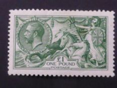 GB 1913 £1 GREEN SEAHORSE, MOUNTED MINT Lovely well centred, good vibrant colour £1 Seahorse, with
