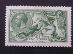 GB 1913 £1 GREEN SEAHORSE, MOUNTED MINT Lovely well centred, good vibrant colour £1 Seahorse, with