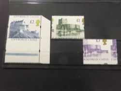 GB 1992 CASTLES - THREE SPECTACULAR PERFORATION SHIFTS, £1, £2 and £3 Three high value castles